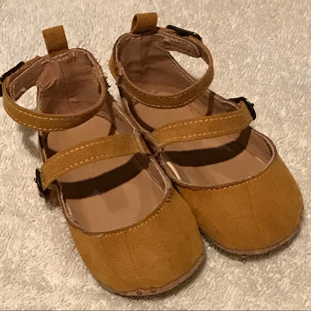 Mustard Strappy Baby Shoes
